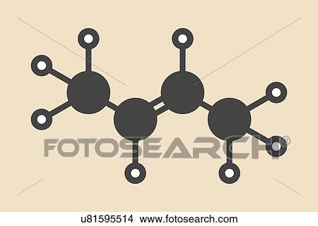 Stock Illustration - Butene molecule. Fotosearch