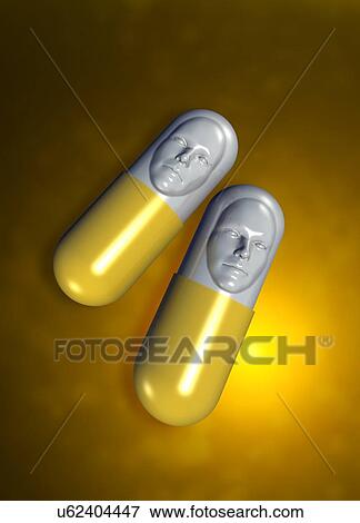 "Capsules with faces, Illustration" View Large Illustration Stock Illustration - "Capsules with faces, Illustration". Fotosearch