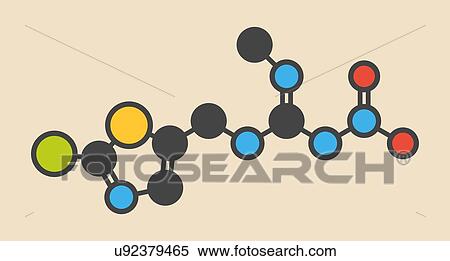 Stock Illustration - Clothianidin insecticide molecule. Fotosearch