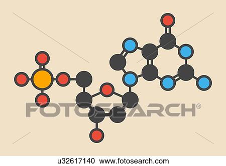 Clipart - Deoxyguanosine molecule. Fotosearch