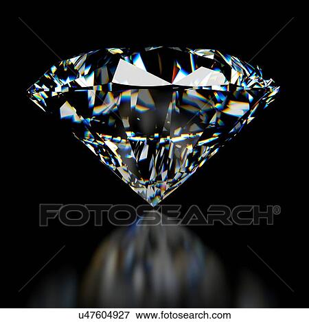 "Diamond on black background, Illustration" View Large Illustration Stock Illustration - "Diamond on black background, Illustration". Fotosearch