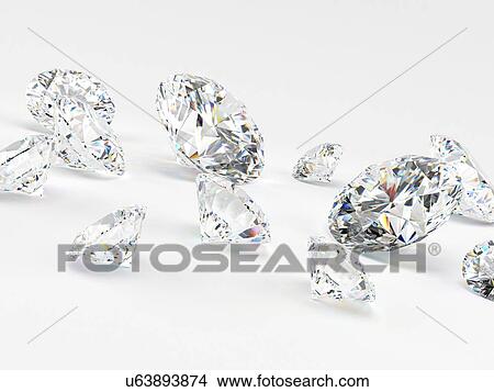 "Diamond on white background, Illustration" View Large Illustration Stock Illustration - "Diamond on white background, Illustration". Fotosearch