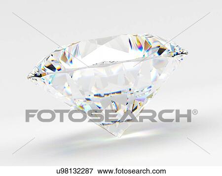 "Diamond on white background, Illustration" View Large Illustration Stock Illustration - "Diamond on white background, Illustration". Fotosearch