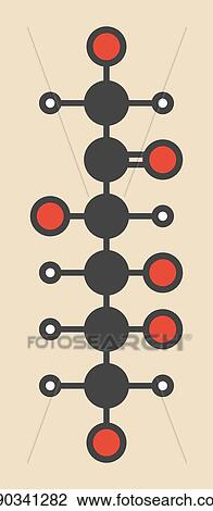 Fructose fruit sugar molecule View Large Illustration Drawing - Fructose fruit sugar molecule. Fotosearch