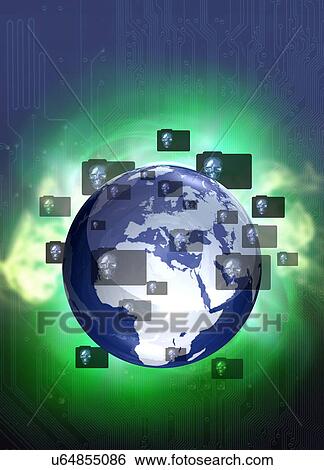 Stock Illustration - "Global data protection, Illustration". Fotosearch