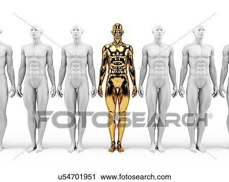 "Gold and white human models, Illustration" View Large Illustration Clip Art - "Gold and white human models, Illustration". Fotosearch