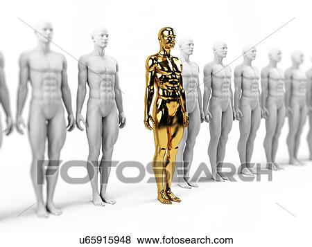"Gold and white human models, Illustration" View Large Illustration Stock Illustration - "Gold and white human models, Illustration". Fotosearch