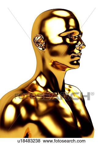 Stock Illustration - "Gold human model, Illustration". Fotosearch