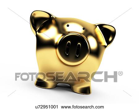 gold piggy bank