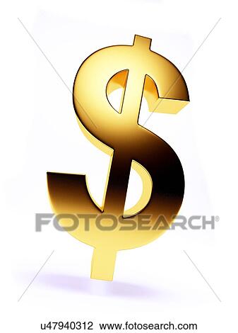 "Golden US dollar sign, Illustration" View Large Illustration Drawing - "Golden US dollar sign, Illustration". Fotosearch
