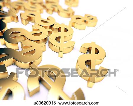 "Golden US dollar signs, Illustration" View Large Illustration Stock Illustration - "Golden US dollar signs, Illustration". Fotosearch