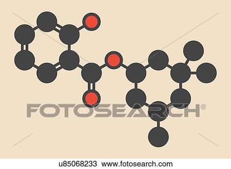 Drawing - Homosalate sunscreen molecule. Fotosearch