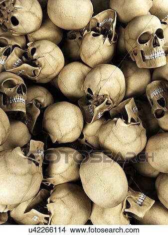 Stock Illustration - "Human skulls, Illustration". Fotosearch