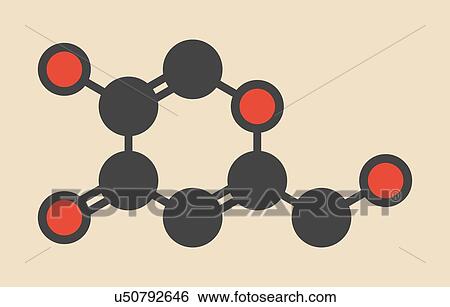 Stock Illustration - Kojic acid molecule. Fotosearch