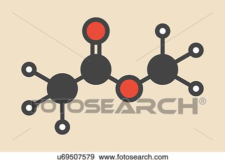 Stock Illustration - Methyl acetate solvent molecule. Fotosearch