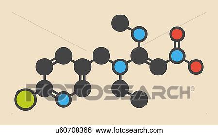 Stock Illustration - Nitenpyram insecticide molecule. Fotosearch