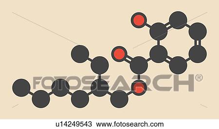 Octyl salicylate sunscreen molecule View Large Illustration Drawing - Octyl salicylate sunscreen molecule. Fotosearch
