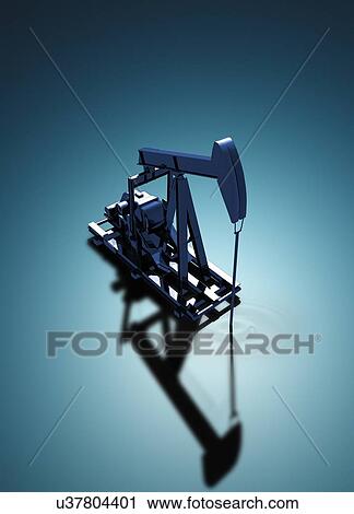 Clip Art - "Oil well pump, Illustration". Fotosearch