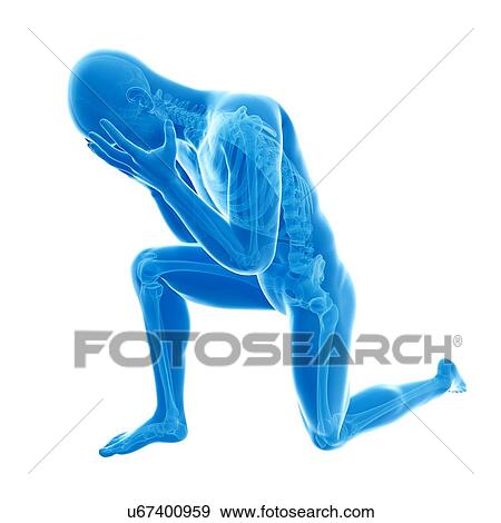 Stock Illustration - "Person kneeling, Illustration". Fotosearch