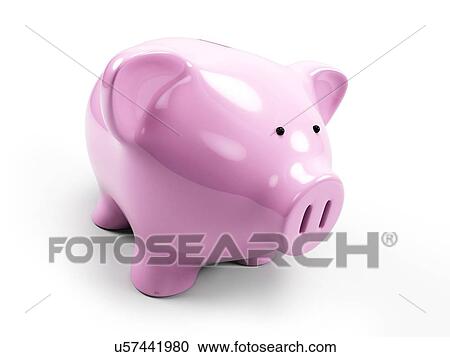 "Pink piggy bank, Illustration" View Large Illustration Clipart - "Pink piggy bank, Illustration". Fotosearch