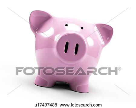 Stock Illustration - "Pink piggy bank, Illustration". Fotosearch