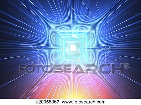 Stock Illustration - "Quantum computer, electronic circuitry". Fotosearch