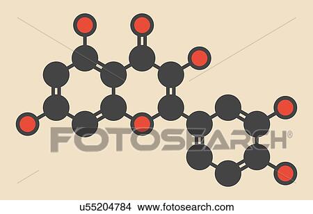 Stock Illustration - Quercetin plant molecule. Fotosearch