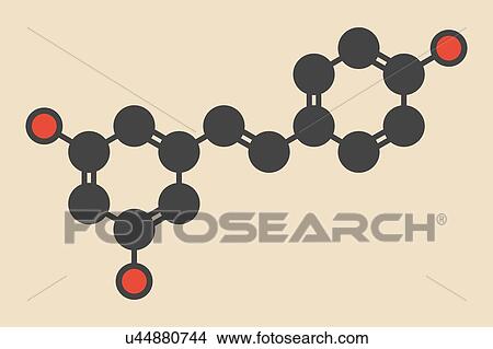 Stock Illustration - Resveratrol molecule. Fotosearch