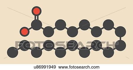 Saturated fatty acid molecule View Large Illustration Stock Illustration - Saturated fatty acid molecule. Fotosearch