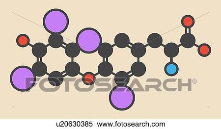 Thyroxine thyroid hormone molecule View Large Illustration Stock Illustration - Thyroxine thyroid hormone molecule. Fotosearch