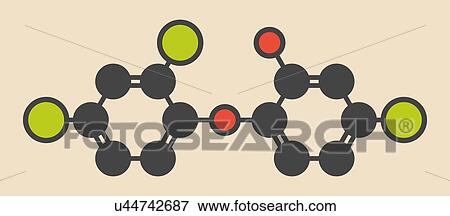 Stock Illustration - Triclosan antimicrobial molecule. Fotosearch