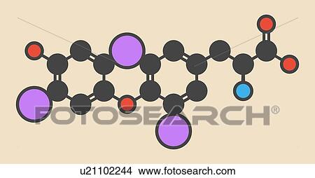 Stock Illustration - Triiodothyronine thyroid hormone molecule. Fotosearch