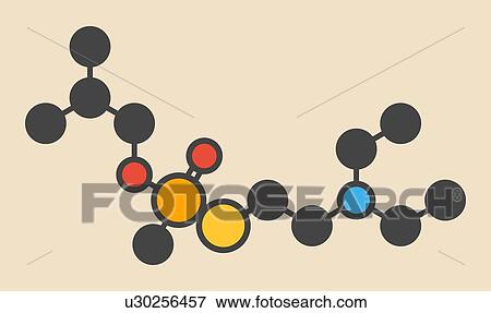 Stock Illustration - VR nerve agent molecule. Fotosearch