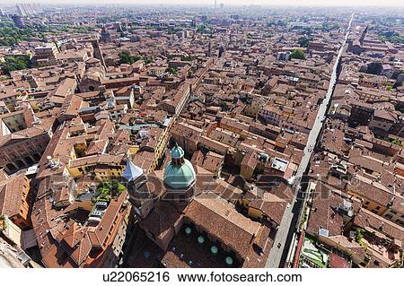 Stock Photograph - Aerial view of city. Fotosearch
