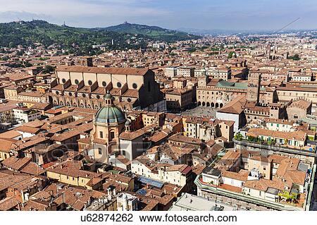 Stock Image - Aerial view of old town. Fotosearch