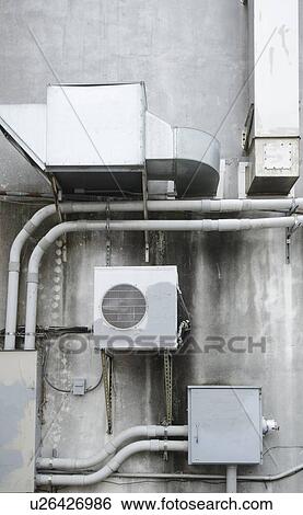 Air conditioner on wall View Large Photo Image Stock Photograph - Air conditioner on wall. Fotosearch