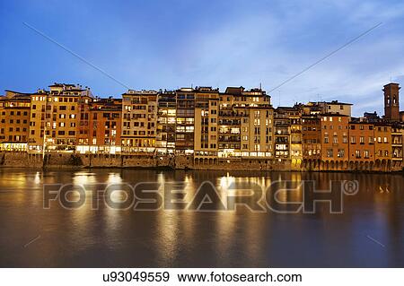 Stock Photo - Architecture along Arno River. Fotosearch