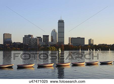 Charles River, Row of boats on river View Large Photo Image Stock Photography - Charles River, Row of boats on river. Fotosearch