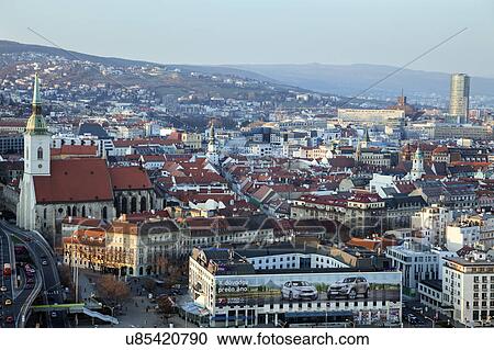 Stock Image - Cityscape of Bratislava. Fotosearch