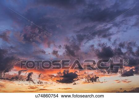 Picture - Cloudscape at sunset. Fotosearch