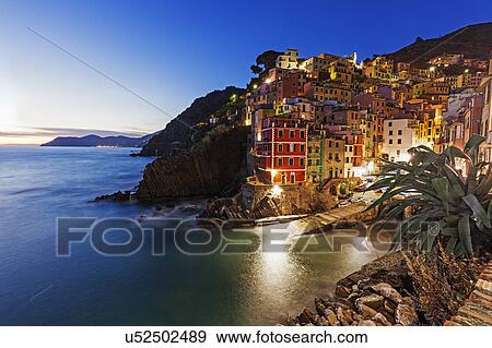 Coastal town at night View Large Photo Image Stock Photo - Coastal town at night. Fotosearch