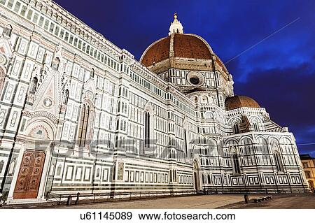 Stock Photo - Duomo Santa Maria Del Fiore at sunrise. Fotosearch