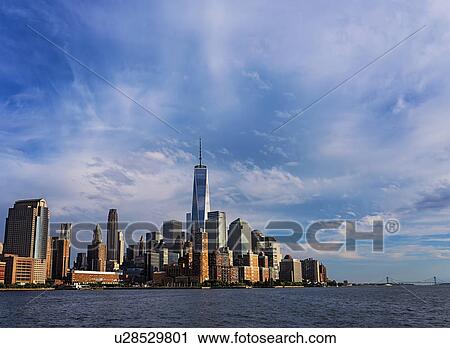 Financial district of lower Manhattan and Hudson River View Large Photo Image Stock Image - Financial district of lower Manhattan and Hudson River. Fotosearch