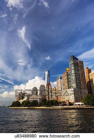 Financial district of lower Manhattan and Hudson River View Large Photo Image Stock Image - Financial district of lower Manhattan and Hudson River. Fotosearch