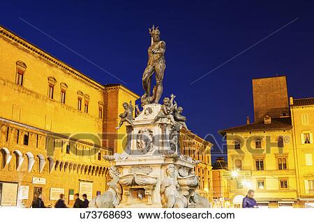 Fountain of Neptune on Piazza Maggiore View Large Photo Image Stock Image - Fountain of Neptune on Piazza Maggiore. Fotosearch