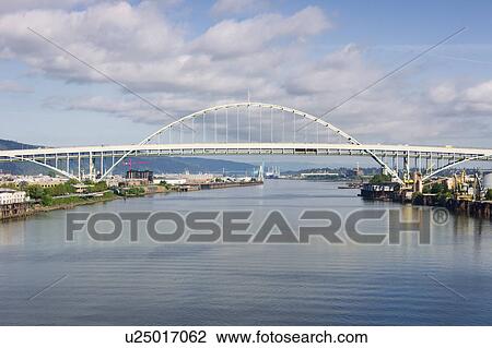 Freemont bridge over Willamette river View Large Photo Image Stock Image - Freemont bridge over Willamette river. Fotosearch