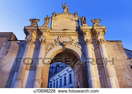 Stock Photo -  Historic Porta Rudiae against blue sky. Fotosearch