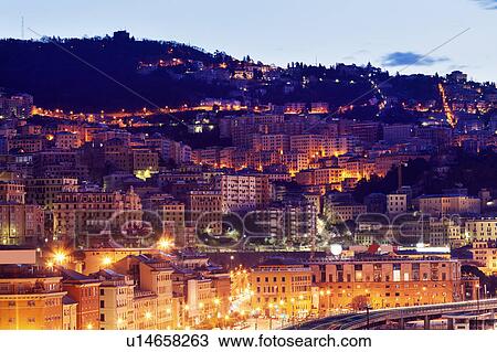 Illuminated cityscape at sunrise View Large Photo Image Stock Image - Illuminated cityscape at sunrise. Fotosearch