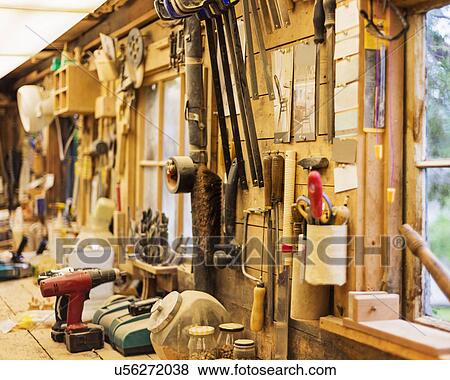 Stock Photo - Interior of carpentry workshop. Fotosearch