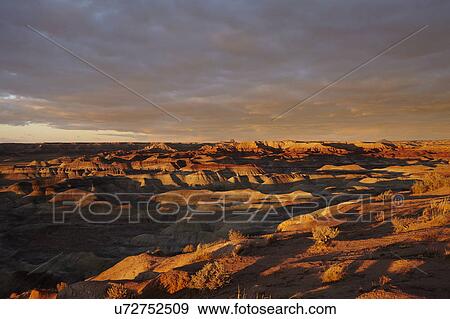 Stock Photo - Little Painted Desert at sunset. Fotosearch